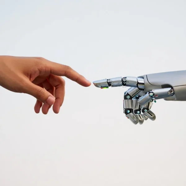 Robot and person hands